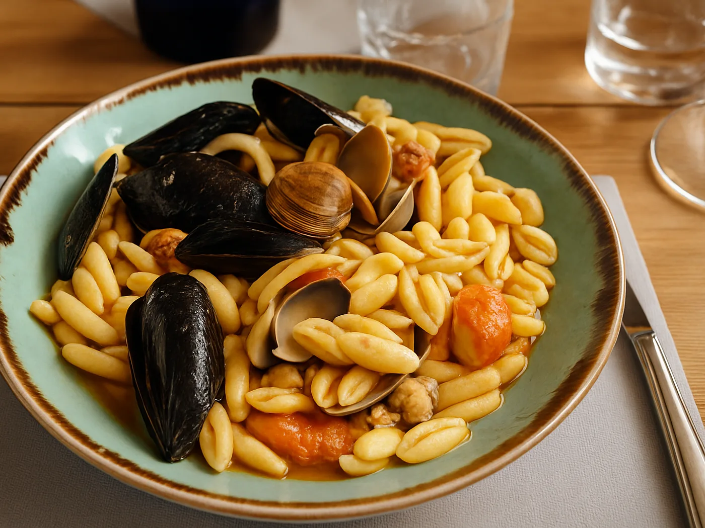Cavatellone ai frutti di mare con cozze e vongole